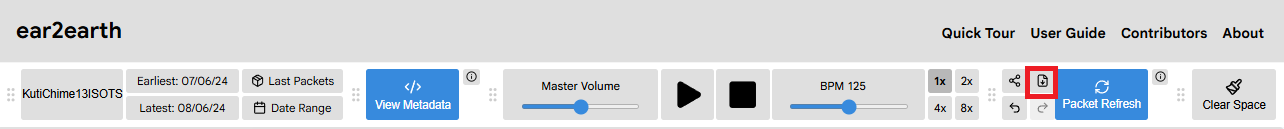Download CSV from the top menu